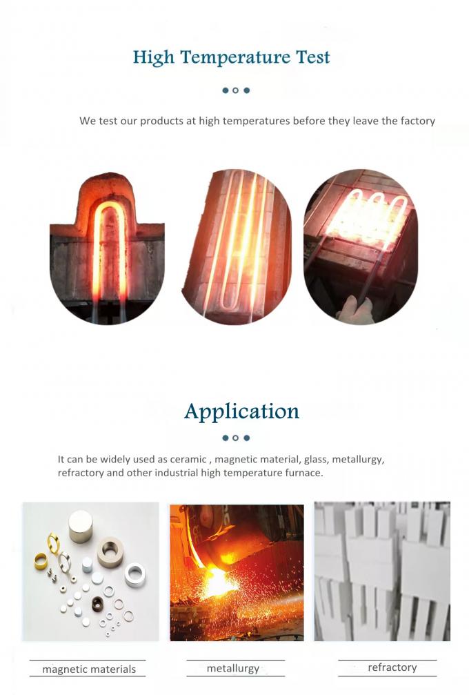 1800c U Type Mosi2 Молибден дизилицидный нагревательный элемент для электрической печи 0